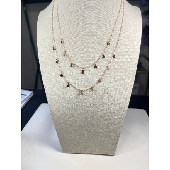 Rose Gold Tone Dainty Multi-Layer Necklace - Picture 4 of 8